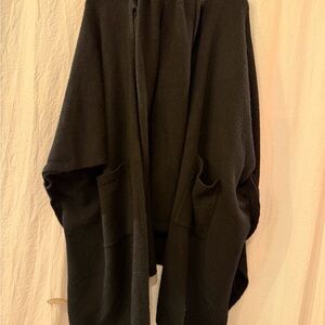 Free People Black Cozy Poncho